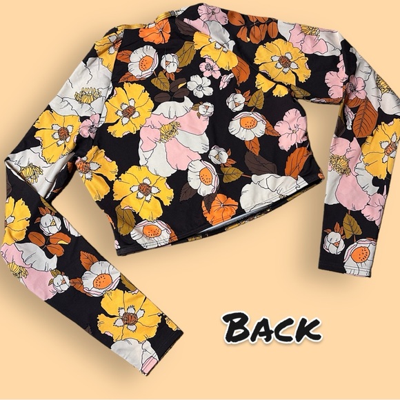 🎉HP🎉 EUC Quicksilver Retro Floral Rash Guard and Bikini Bottom Set. Size Small - Picture 3 of 14